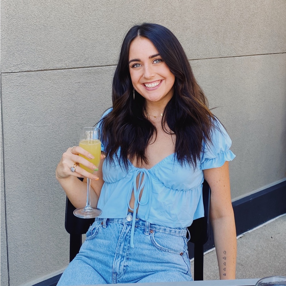 SHEIN Light Blue Ruched Crop Top